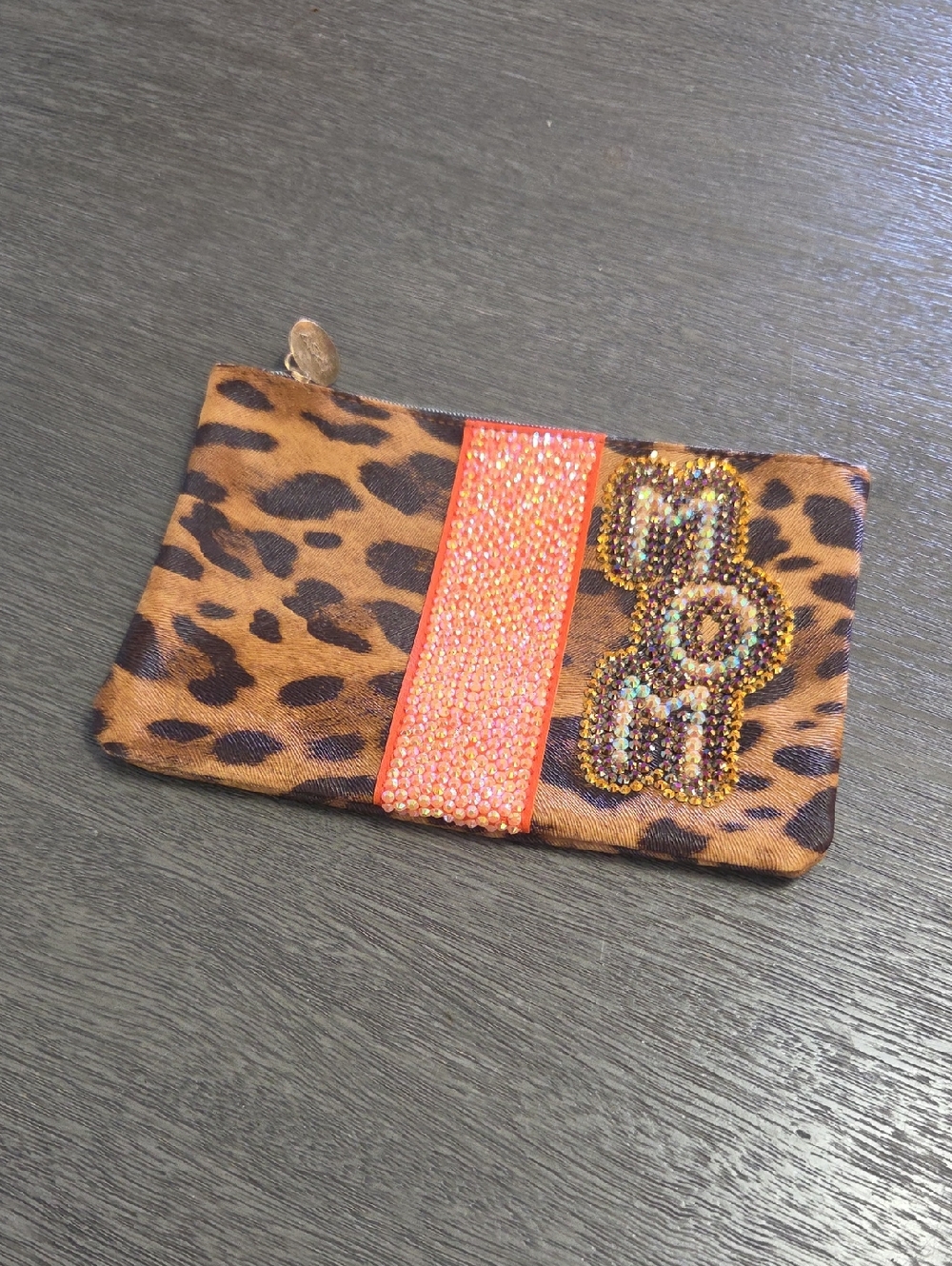 Leopard Print Blinged Out Bedazzled Rhinestone Mom Bag Cosmetics